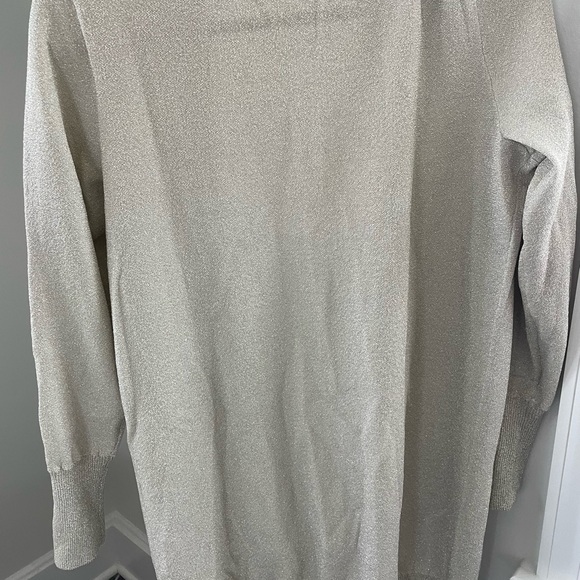J. Crew Collection higher end line, silver long cardigan sweater, small like new - Picture 6 of 8